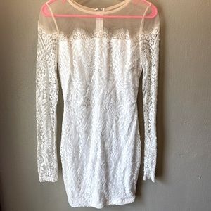Windsor White Long Sleeve Lace Dress